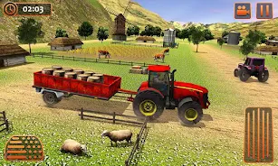 Farm Tractor Cargo Driving Sim Tangkapan skrin 3