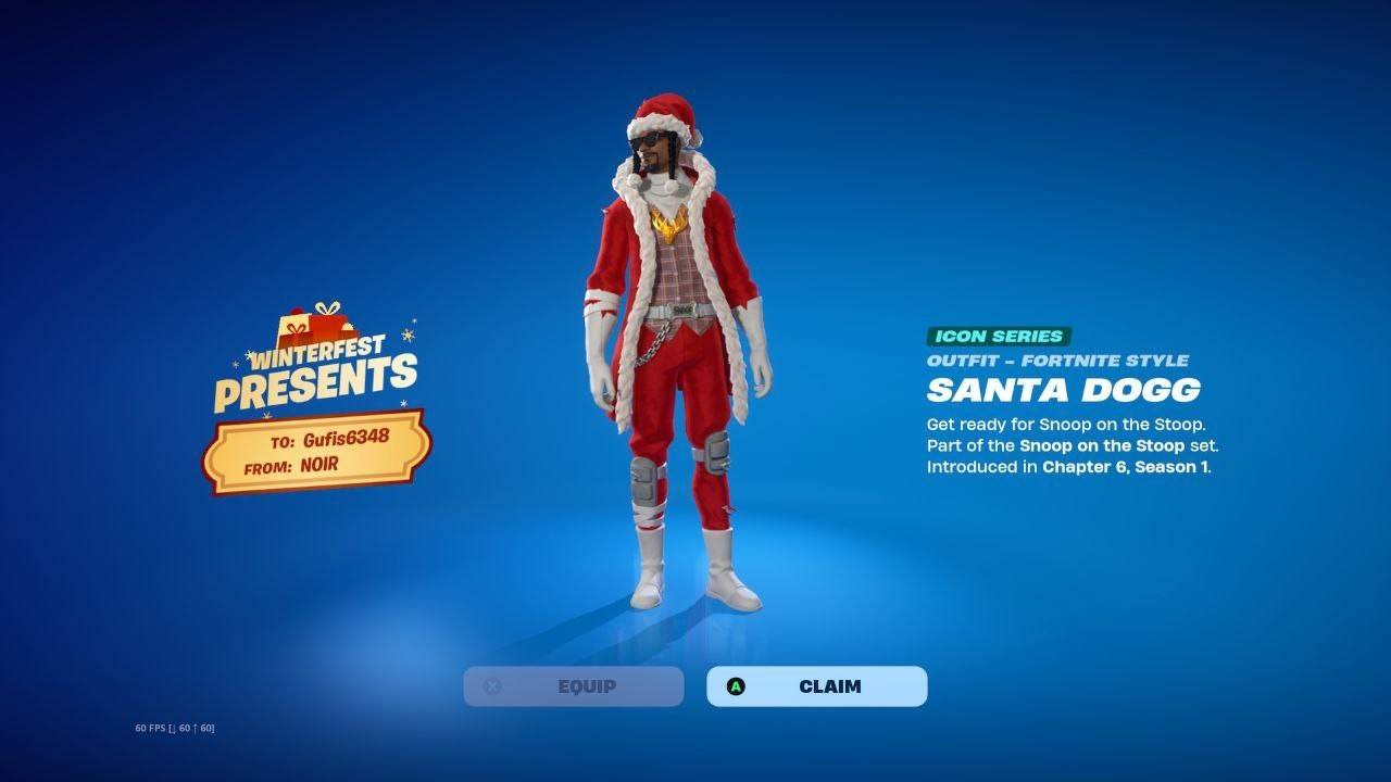 Comment revendiquer la tenue Santa Dogg à Fortnite gratuitement