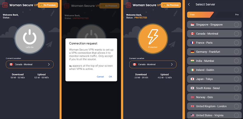 Woman Secure VPN Ekran Görüntüsü 3