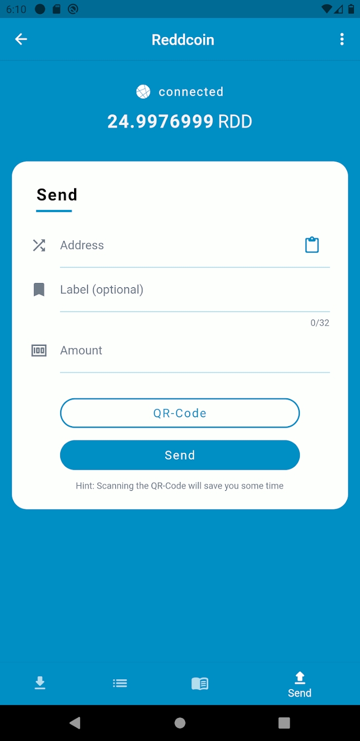 Reddcoin Mobile Wallet Screenshot 2