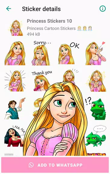 Princess Cartoon WAsticker Captura de tela 2