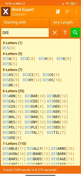 Word Expert (for SCRABBLE) Screenshot 2