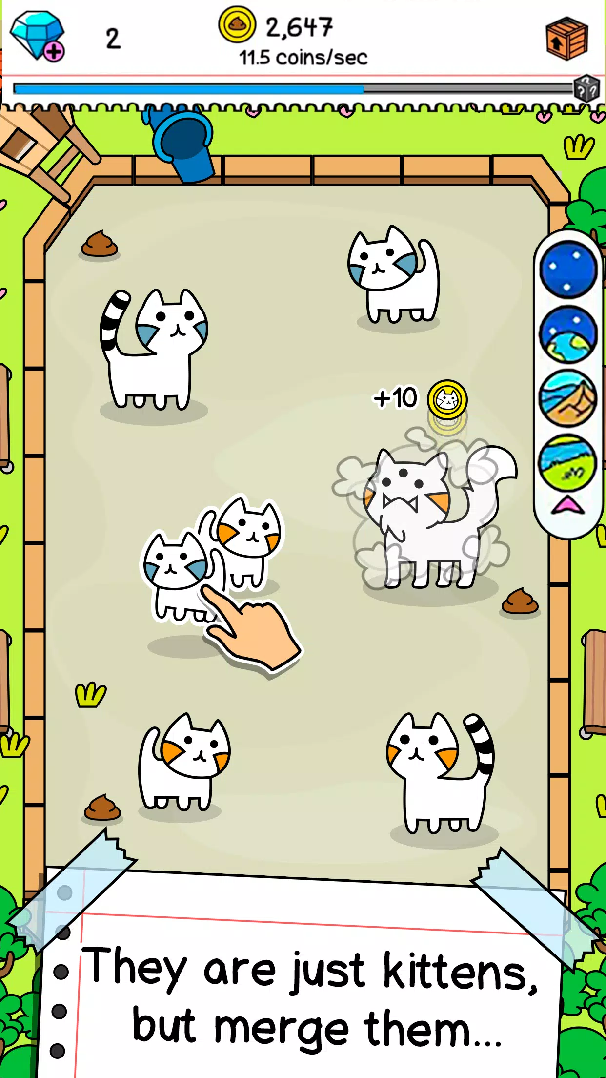 Cat Evolution: Fusionar Gato Captura de pantalla 1