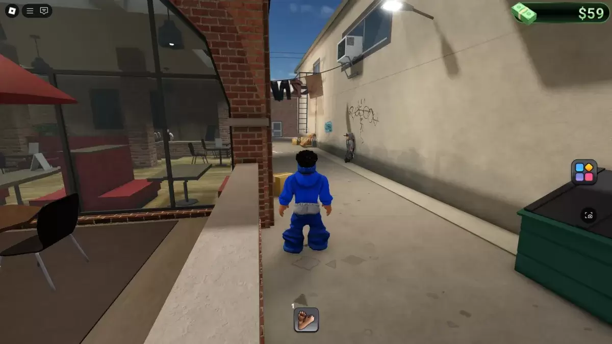 Un joueur regardant le concessionnaire situé derrière le travail de cuisinier à Blockspin