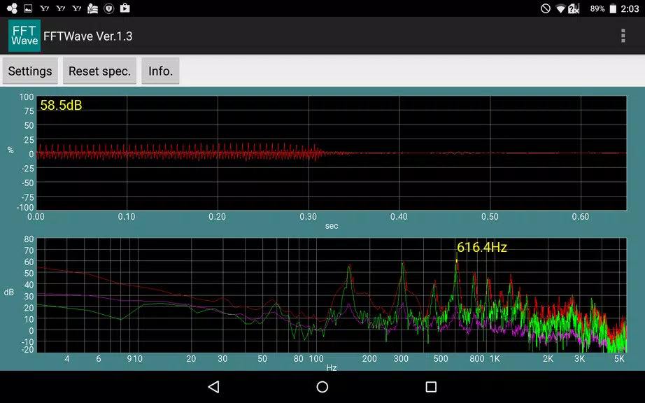 Sound monitor FFTWave スクリーンショット 1