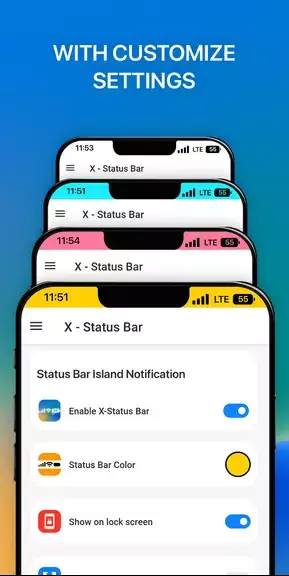 iCenter iOS 16: X - Status Bar Captura de tela 1