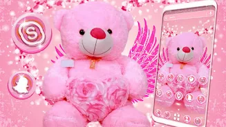 Pink Teddy Bear Theme Screenshot 2