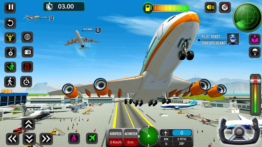 Robot Pilot Airplane Games 3D Ảnh chụp màn hình 3