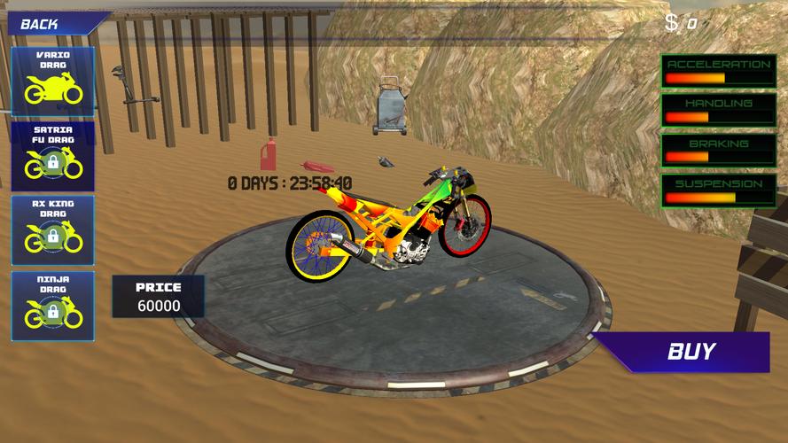 Indonesian Drag Bike Simulator Скриншот 1