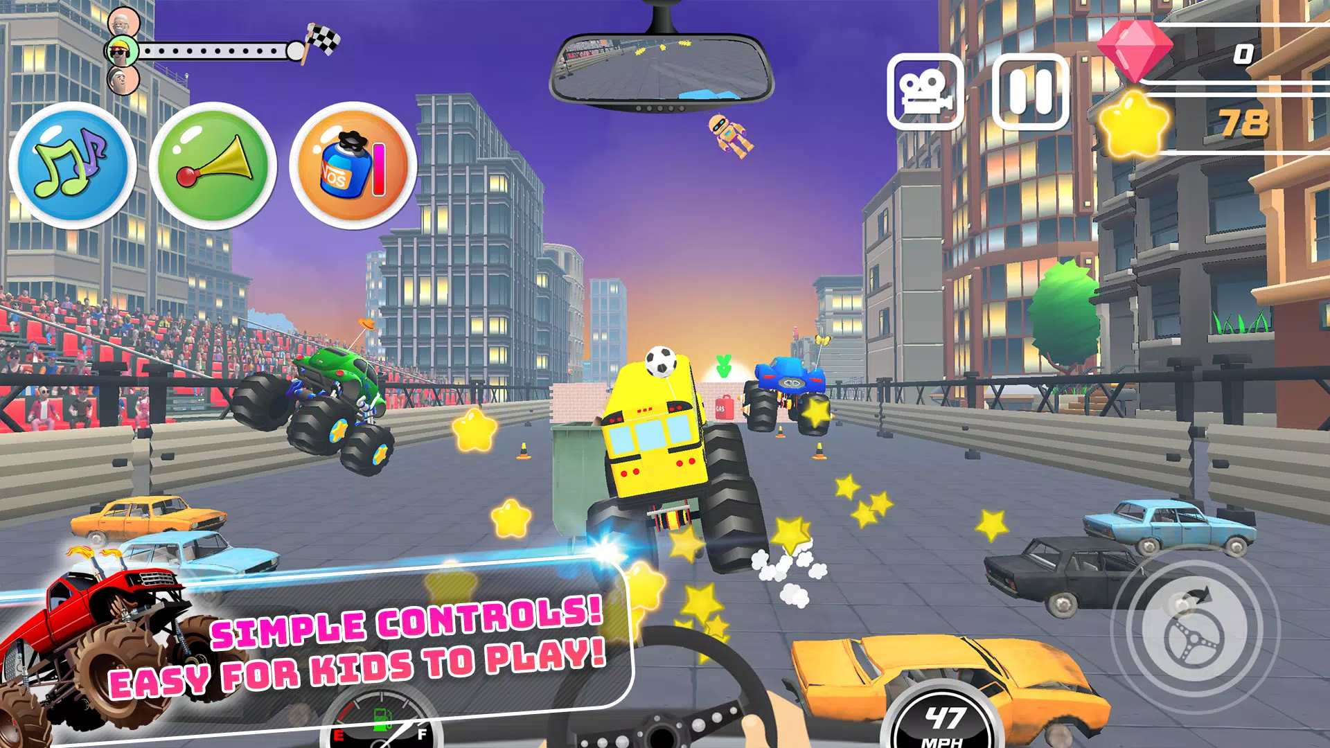 Monster Trucks Kids Race Game 스크린샷 3