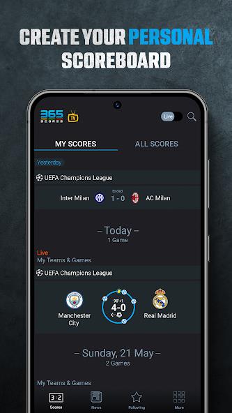 365Scores: Live Scores & News Mod Tangkapan skrin 2