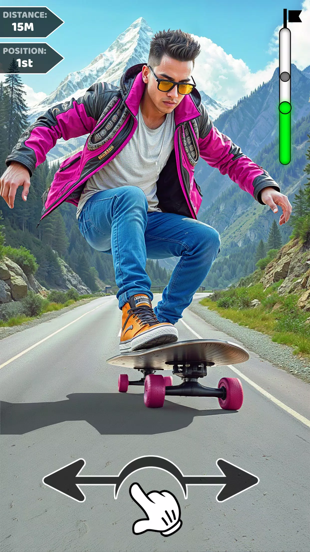 Downhill Skateboarding Game Schermafbeelding 4