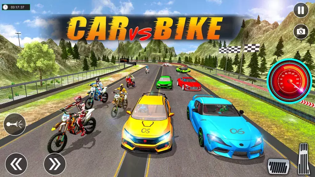 Sports Car vs Bike Racing ဖန်သားပြင်ဓာတ်ပုံ 1