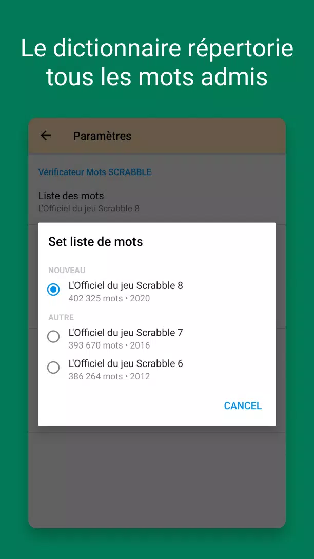 Verificateur Mots SCRABBLE Captura de tela 3