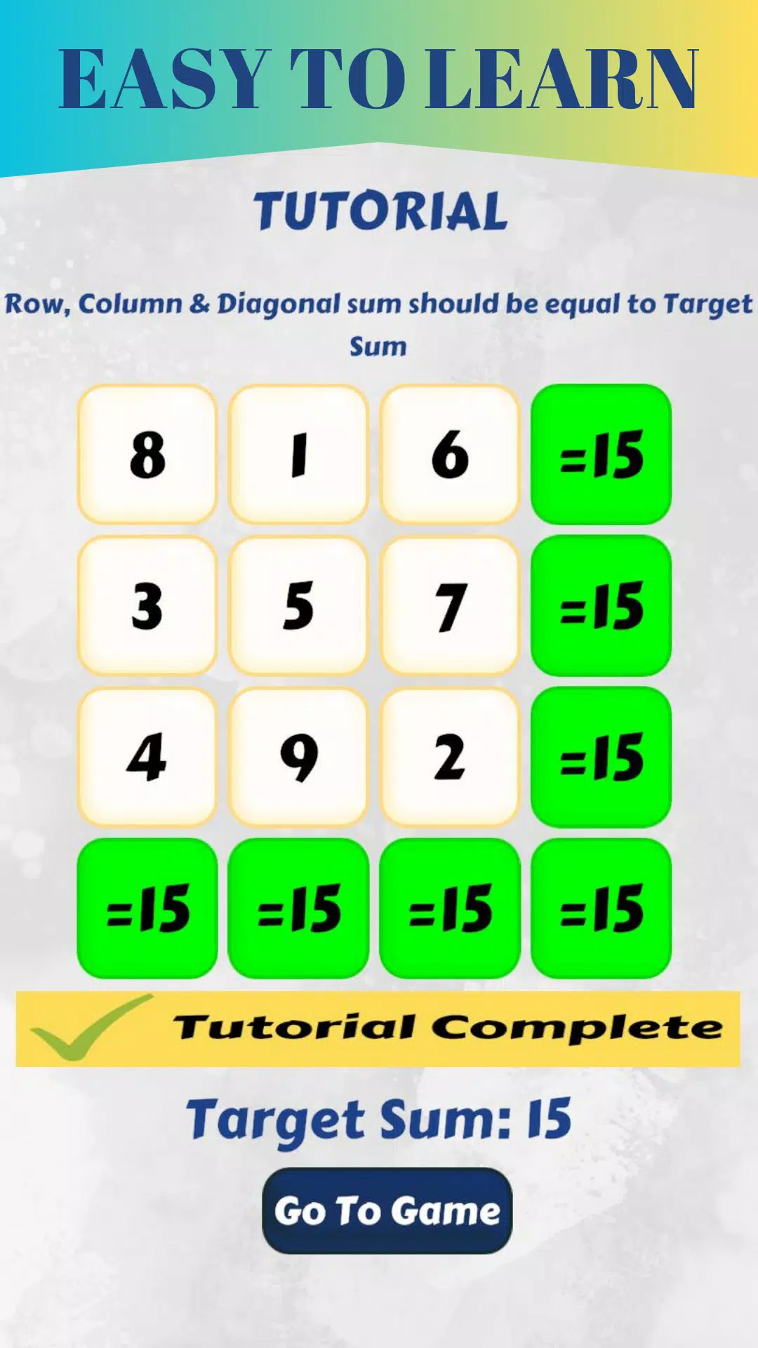 Magic Square game Screenshot 4