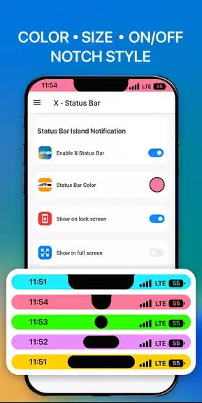 iCenter iOS 16: X - Status Bar Captura de tela 4