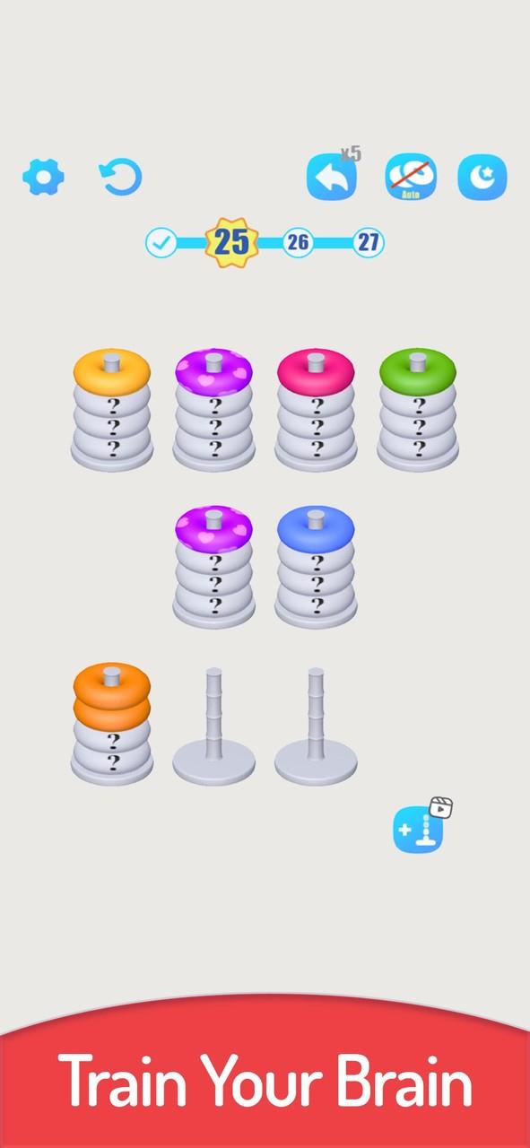 3D Color Sort Hoop Stack Captura de tela 2