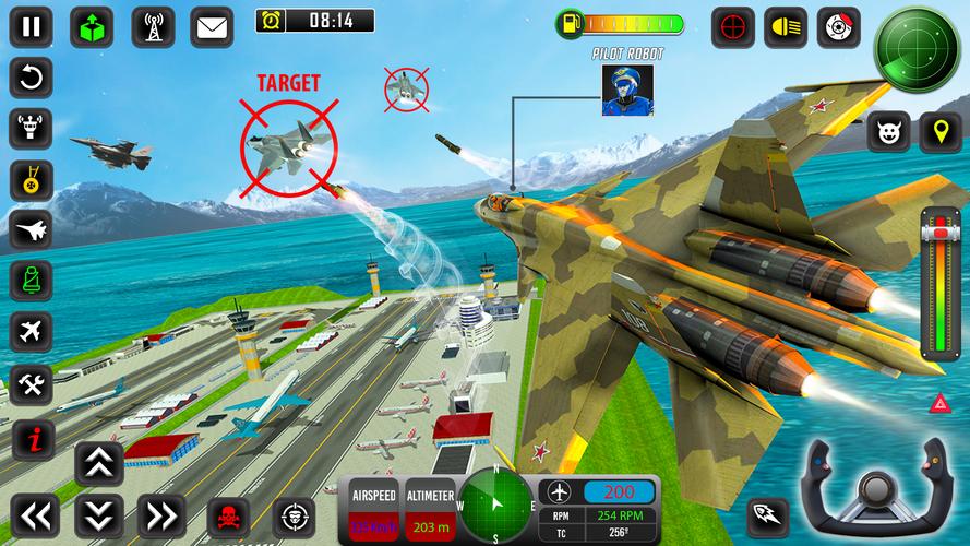 Robot Pilot Airplane Games 3D Ảnh chụp màn hình 4