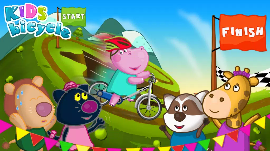 Hippo Bicycle: Kids Racing Captura de pantalla 1