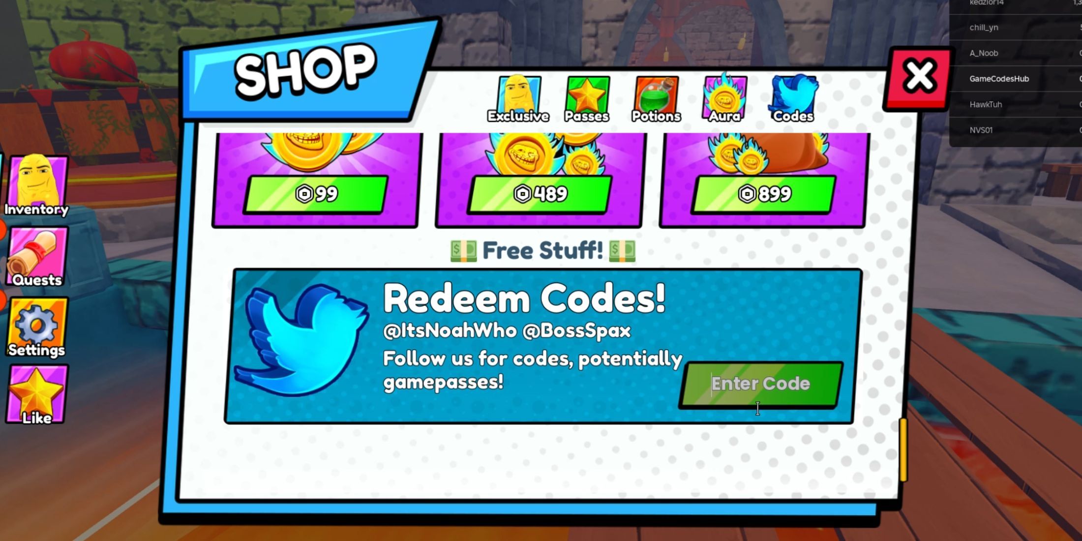 Redeeming Codes