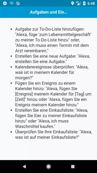 Befehle für Echo Dot Zrzut ekranu 3