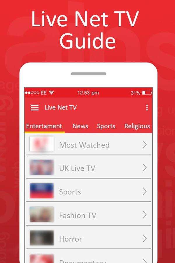 Live Net TV Streaming Guide Screenshot 2