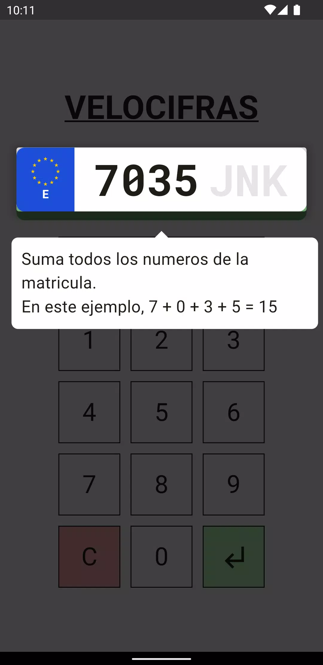 Velocifras - Juego Matrículas Ekran Görüntüsü 2