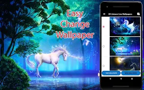 Unicorn Live Wallpapers Tangkapan skrin 1