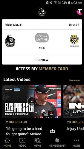 Collingwood Official App Screenshot 1