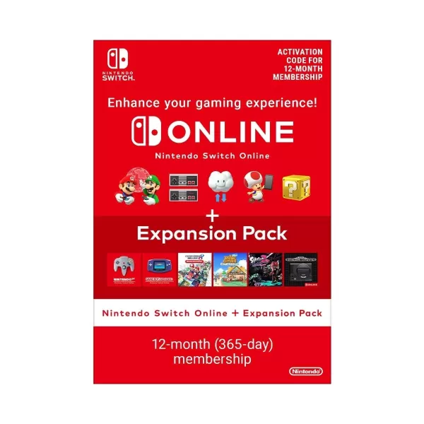 Nintendo Switch Online 12 mois + Extension Pack 365 jours Download (UK - UE)