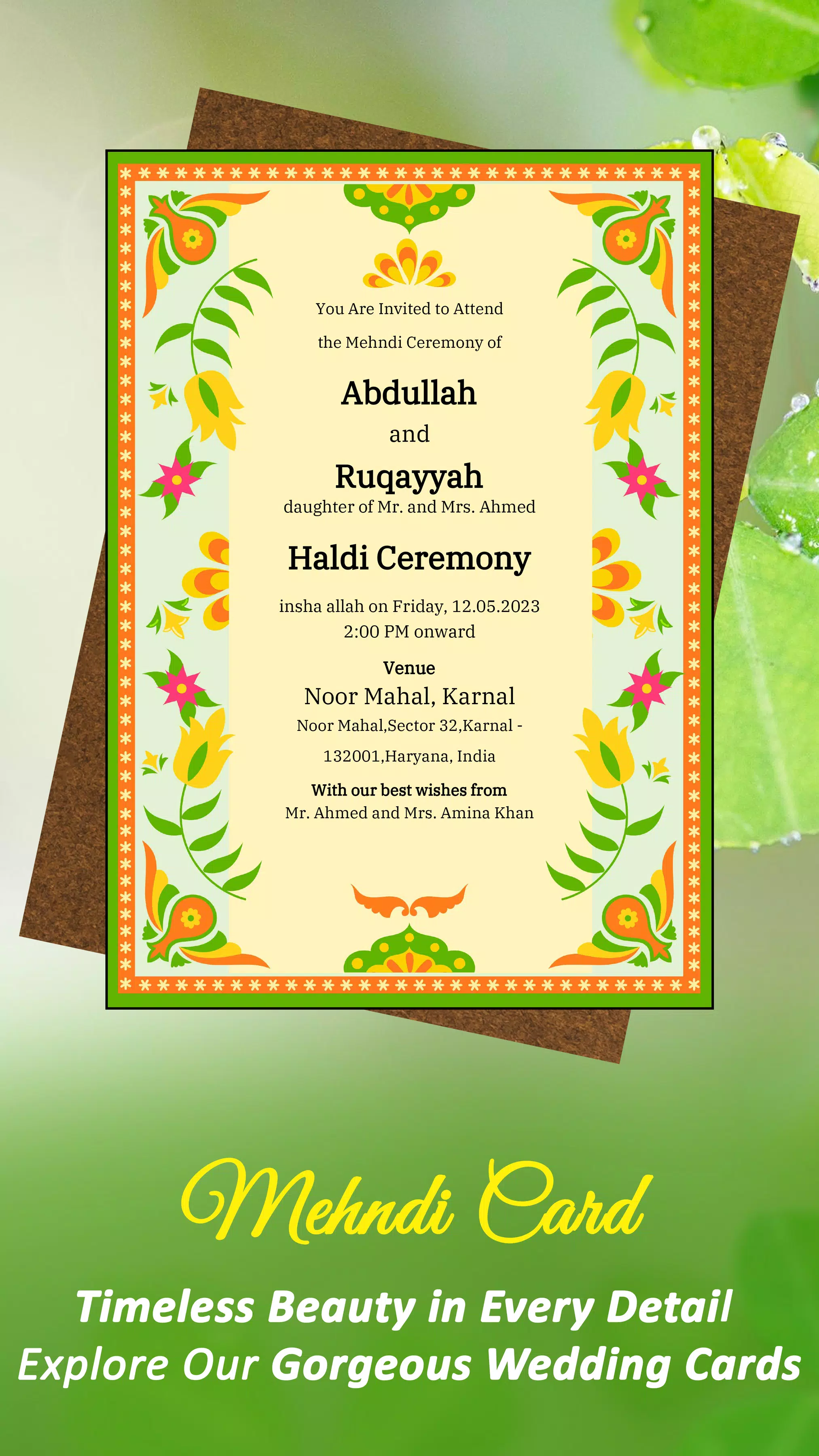 Muslim Wedding Card Maker Captura de pantalla 4