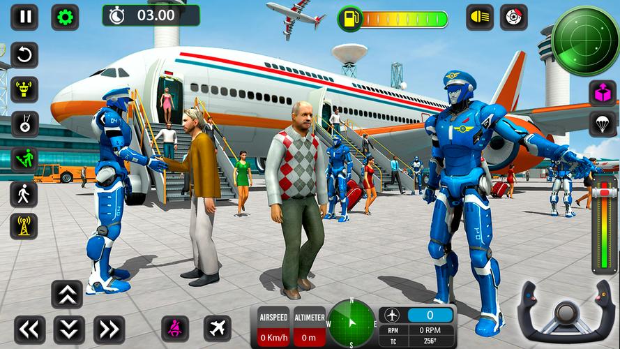 Robot Pilot Airplane Games 3D Ảnh chụp màn hình 1