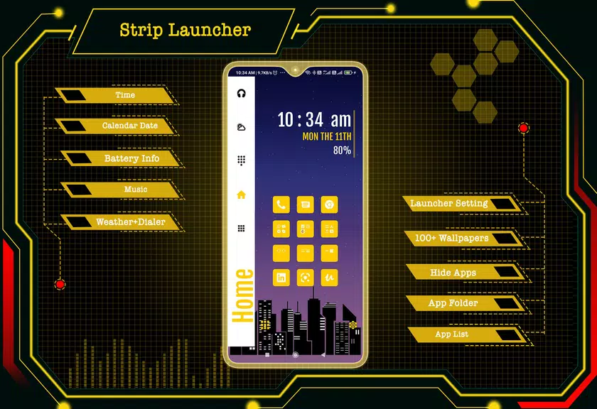 Strip Launcher - App lock Ảnh chụp màn hình 2