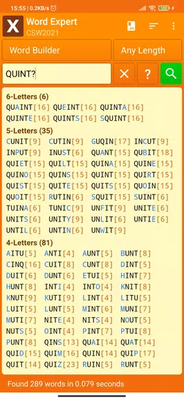 Word Expert (for SCRABBLE) Screenshot 3
