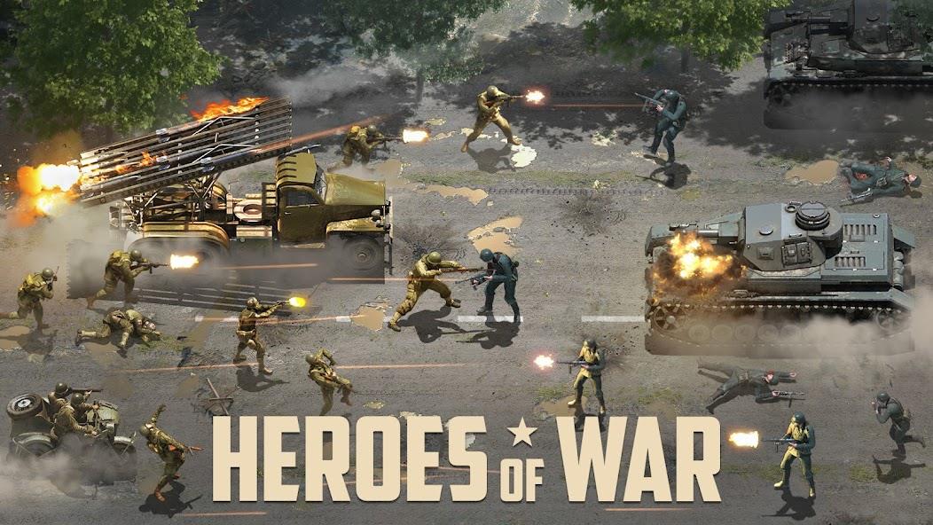 Heroes of War: Idle army game Mod 스크린샷 1