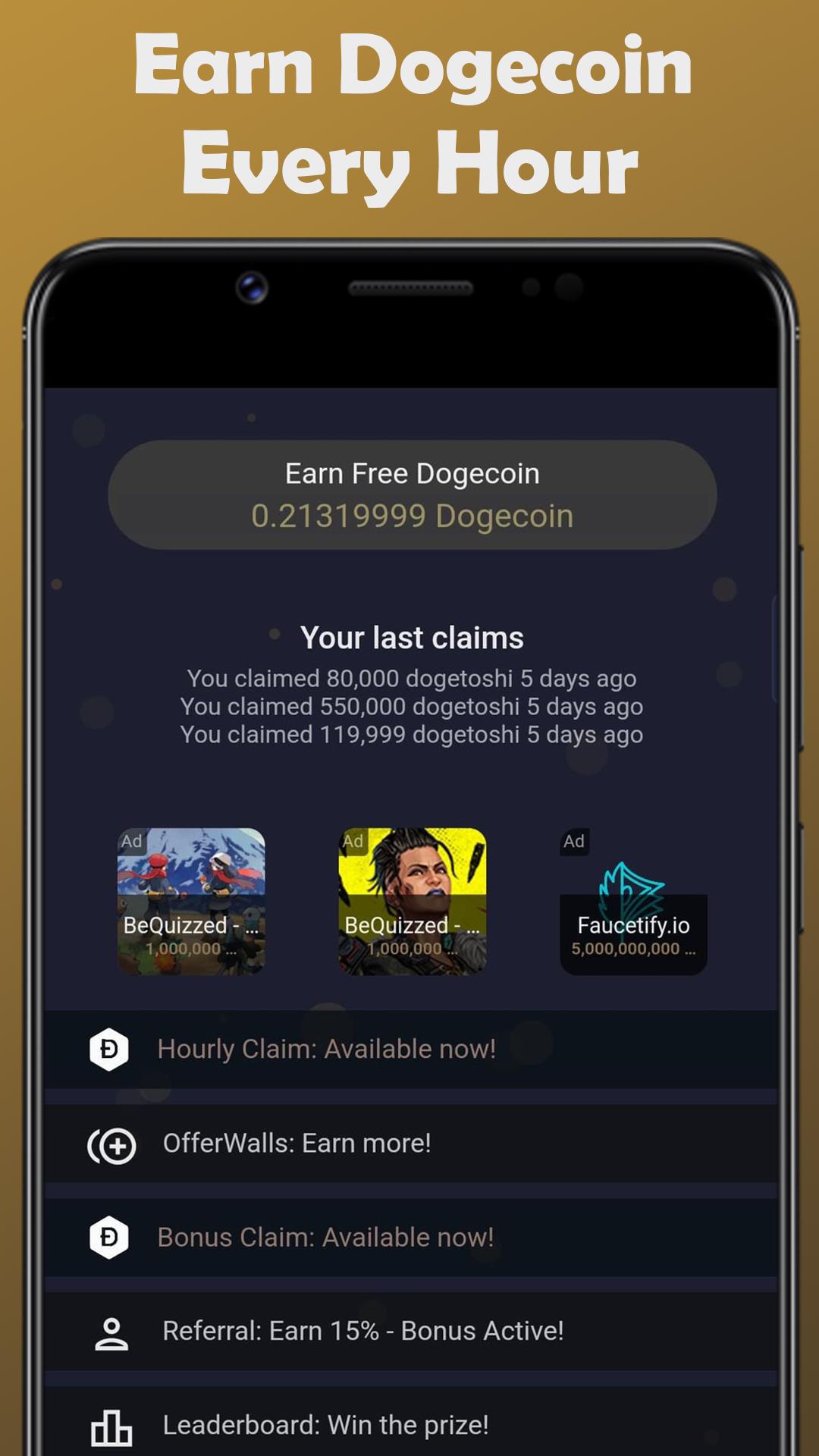 Earn Dogecoin Captura de pantalla 1