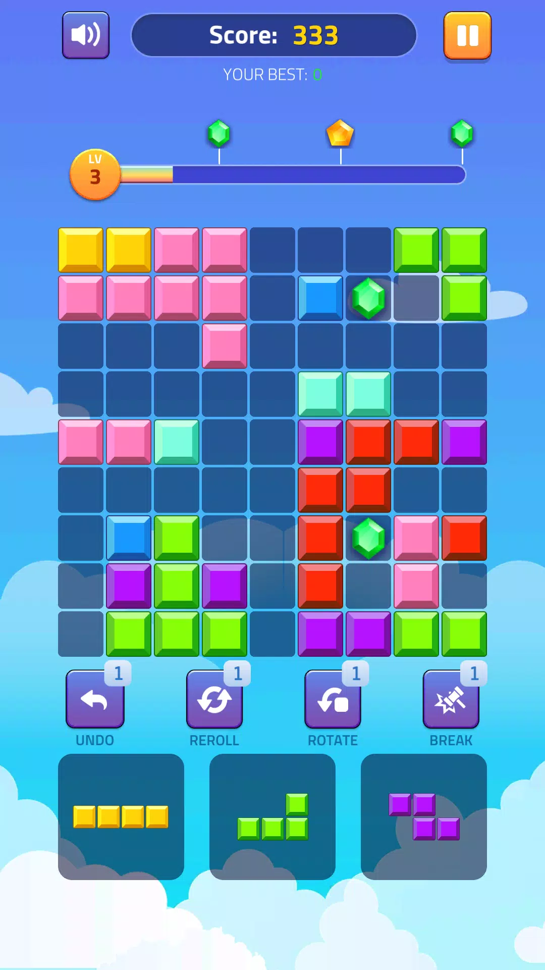 Block Puzzle - Gems Adventure Schermafbeelding 2