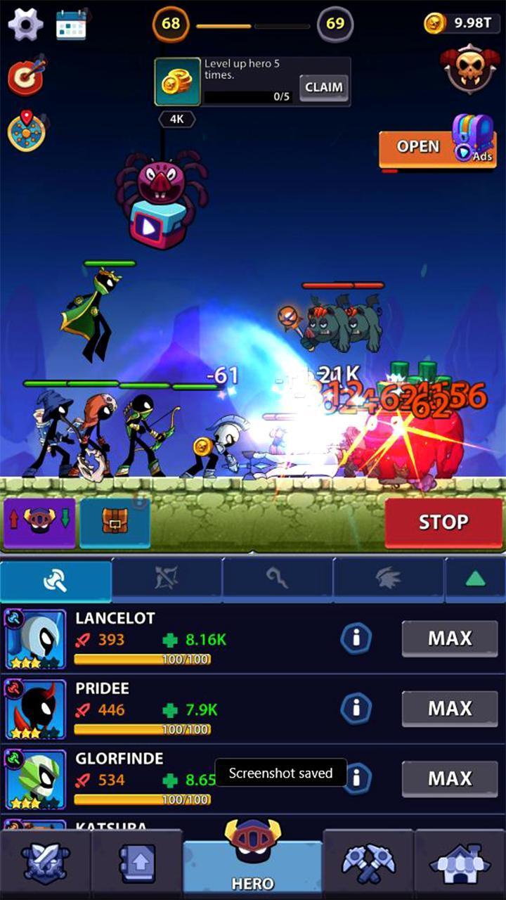 Idle Stickman Heroes: Monster Screenshot 1