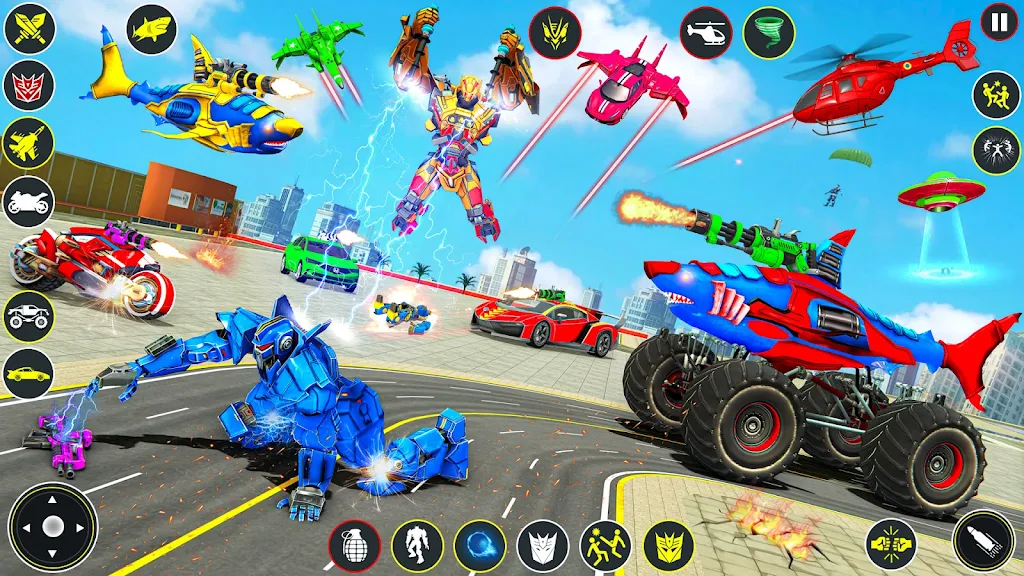 Monster Truck Robot Shark Game ဖန်သားပြင်ဓာတ်ပုံ 2