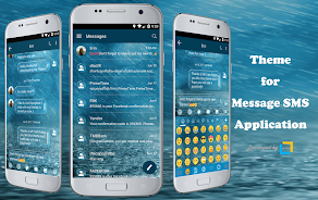 SMS Messages Bubble Rain Theme Captura de pantalla 1