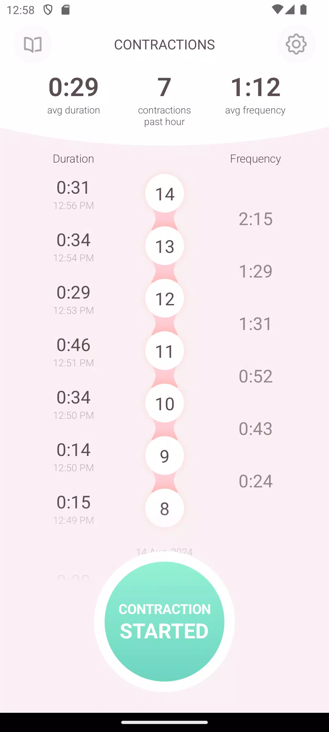 Contraction Timer & Counter 9m スクリーンショット 2