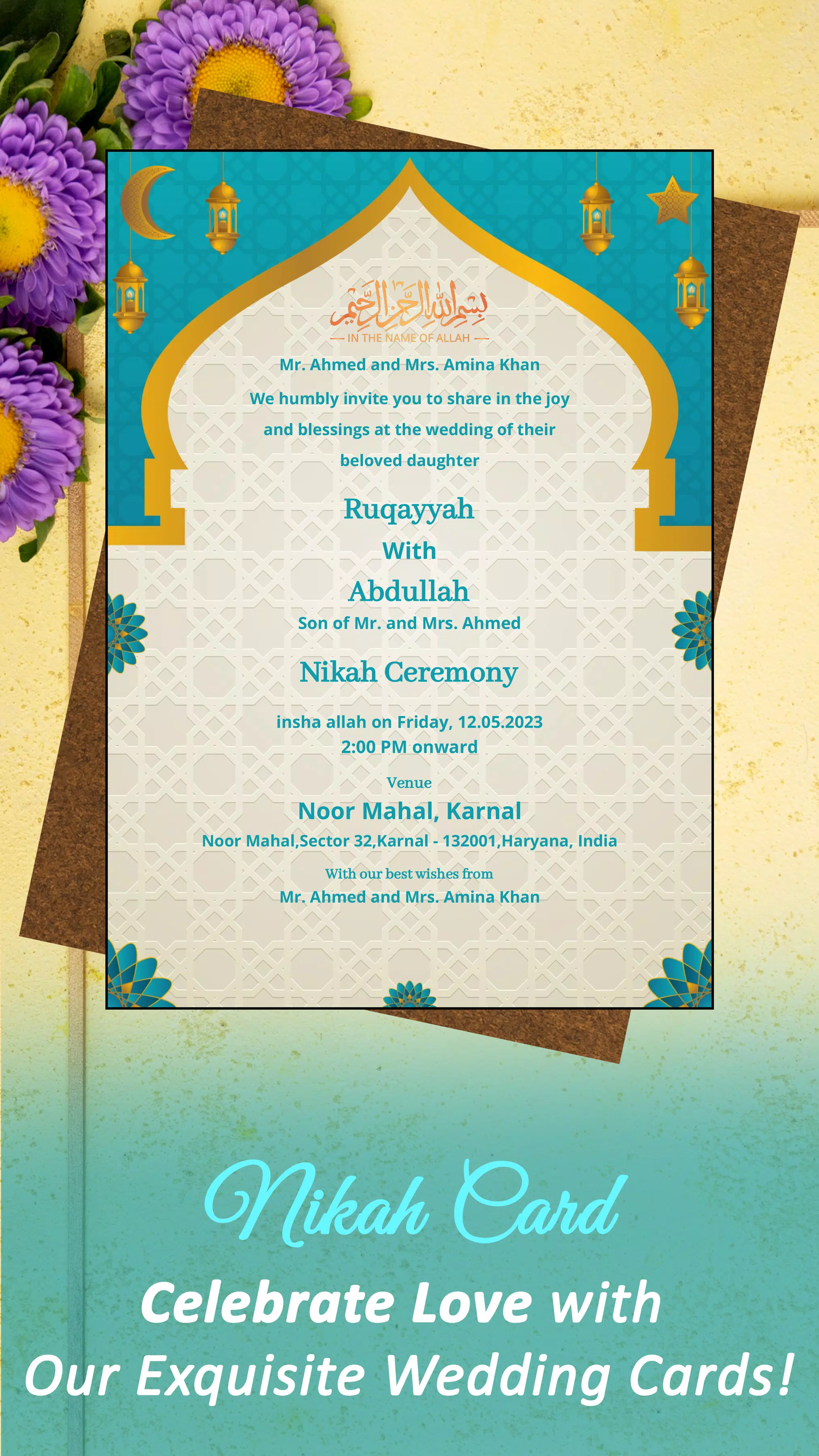 Muslim Wedding Card Maker Captura de pantalla 2