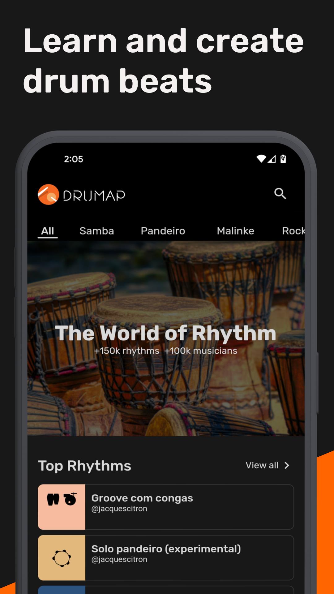 Drumap. The World of Rhythm स्क्रीनशॉट 1