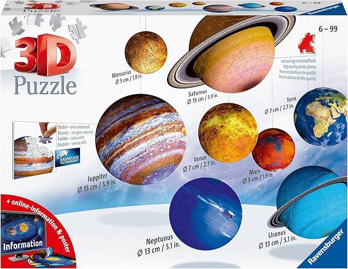 Ravensburger太陽能係統3D拼圖拼圖