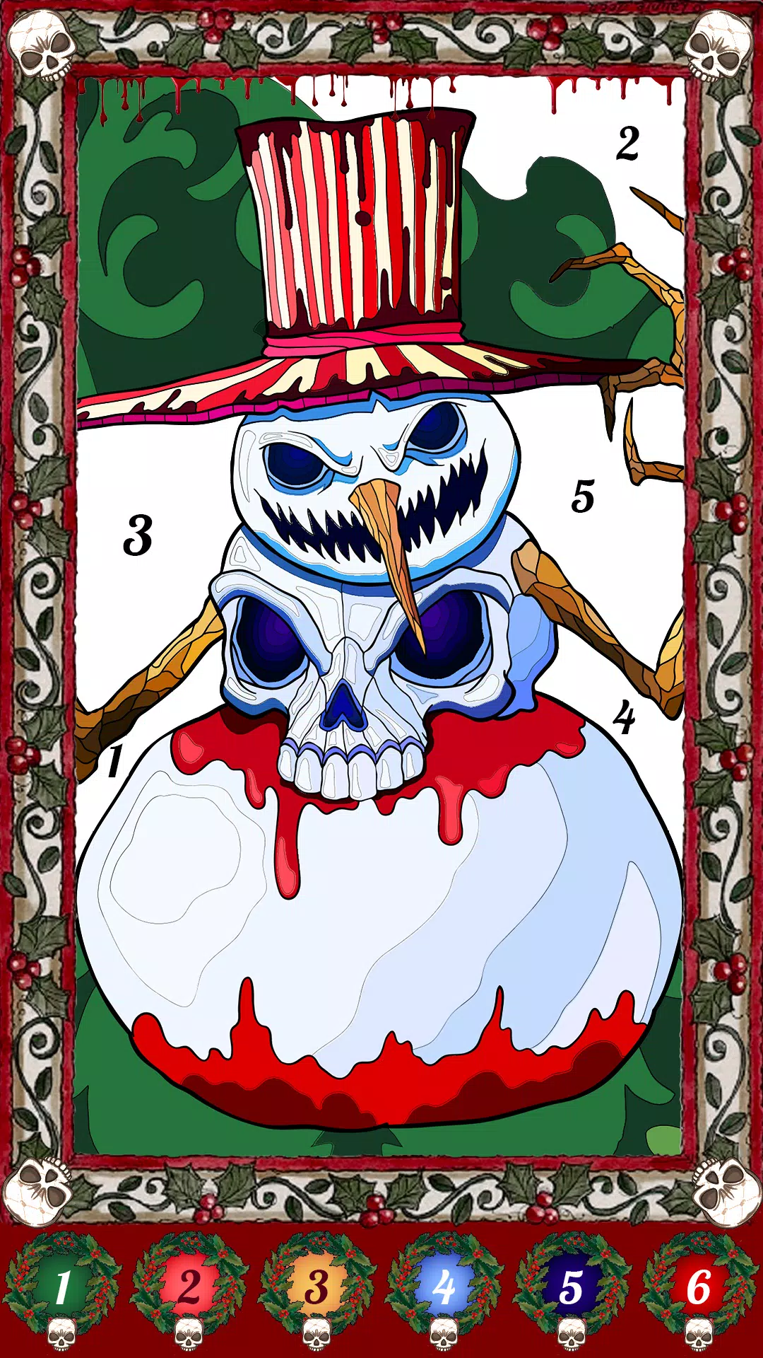 Dark Christmas Coloring Game Ekran Görüntüsü 3