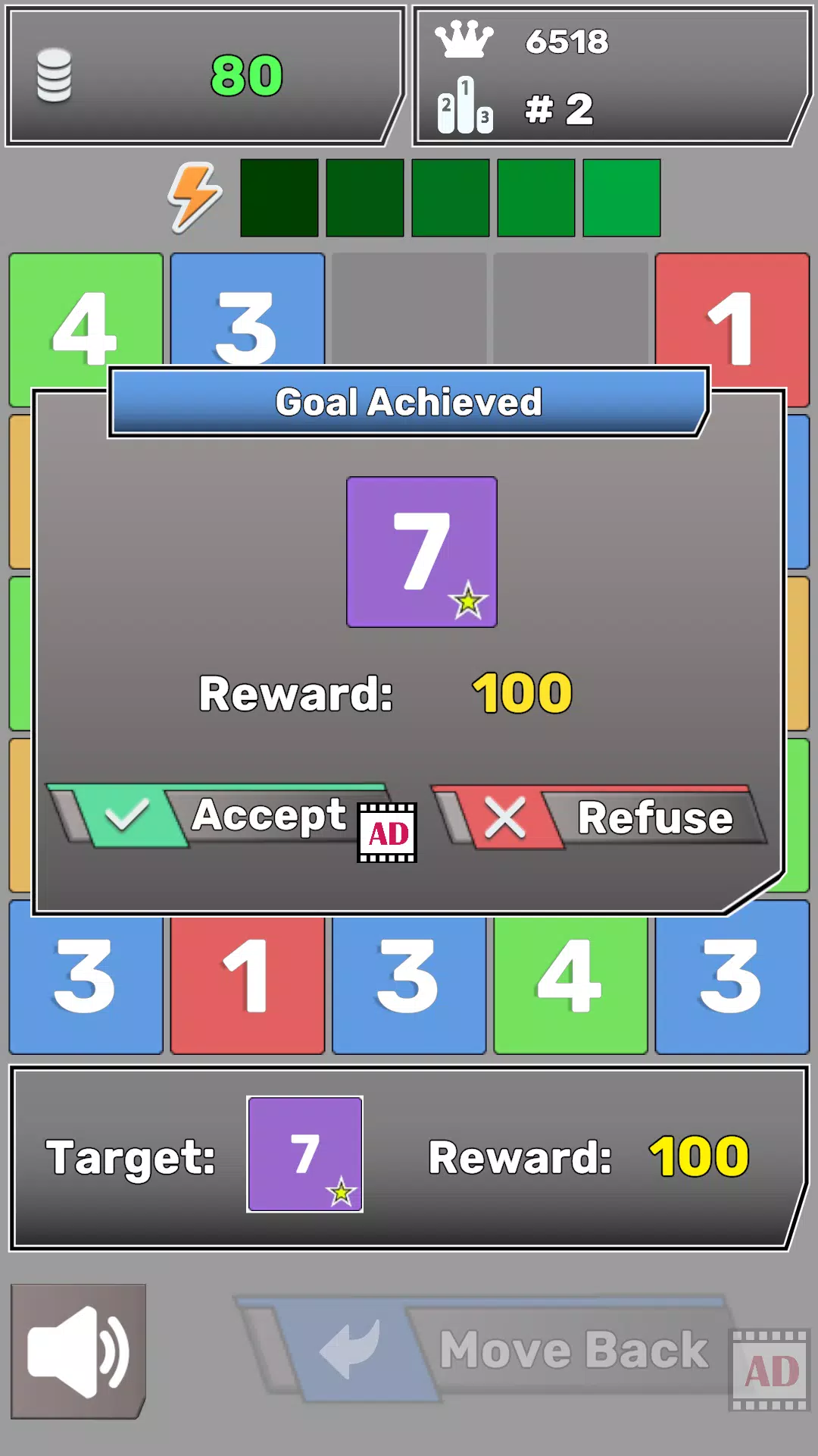 Schermata Number Blocks Match Puzzle. 2