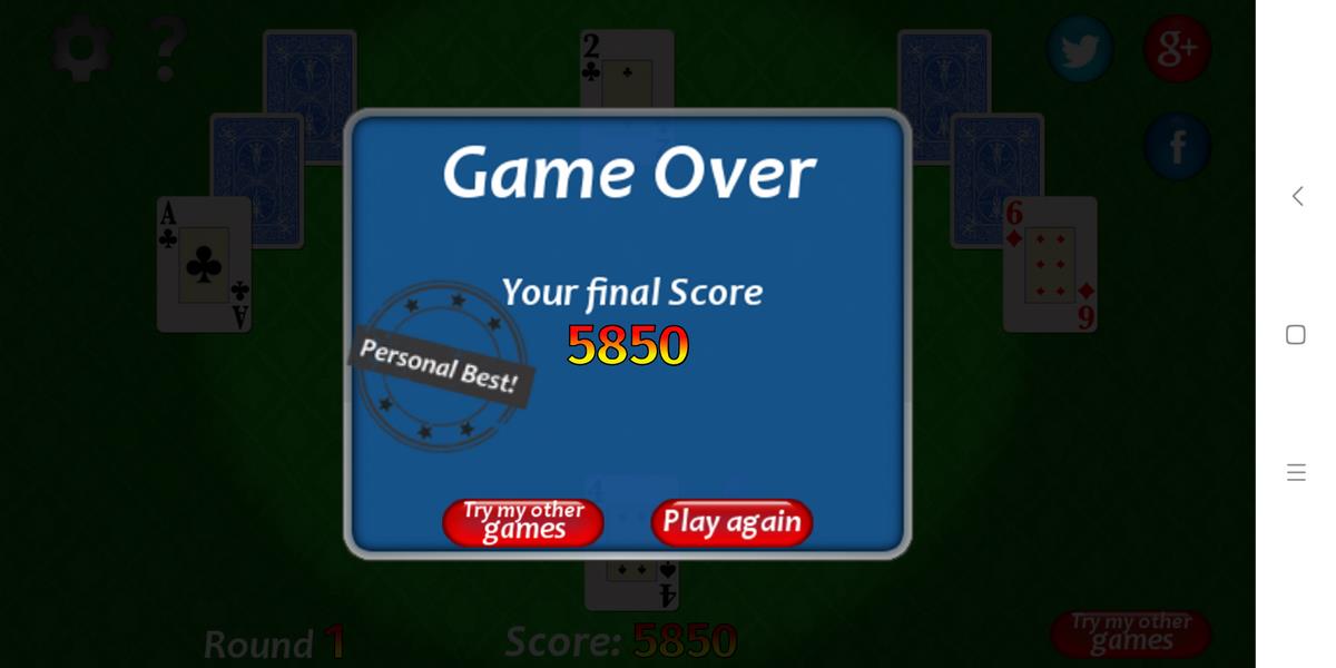 Vegas Solitaire TriPeaks Screenshot 1