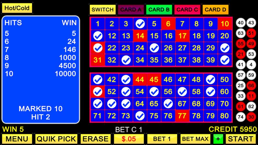 Keno 4 Card Screenshot 2