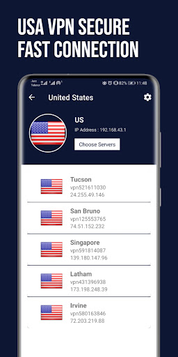 USA VPN Fast: Secure VPN Proxy ဖန်သားပြင်ဓာတ်ပုံ 1