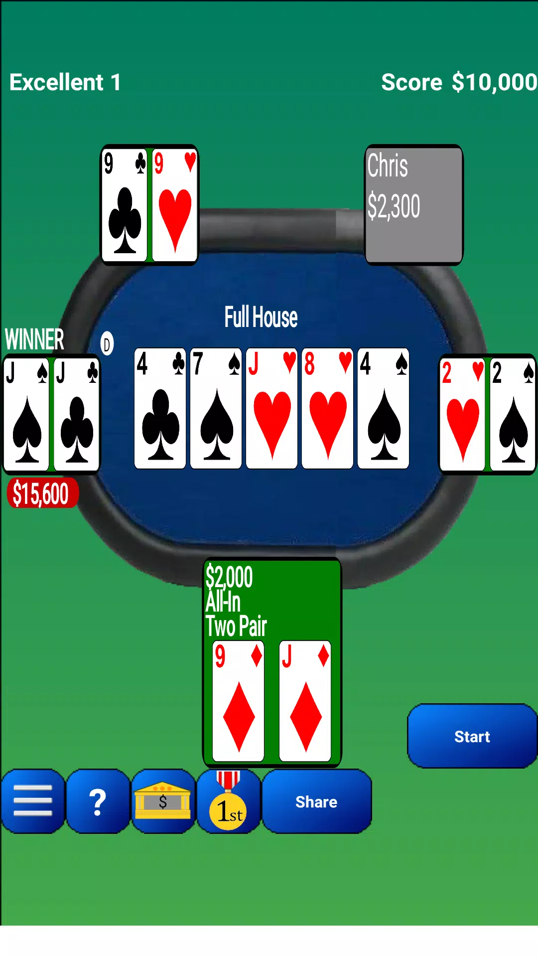 Texas Hold'em Poker Скриншот 1